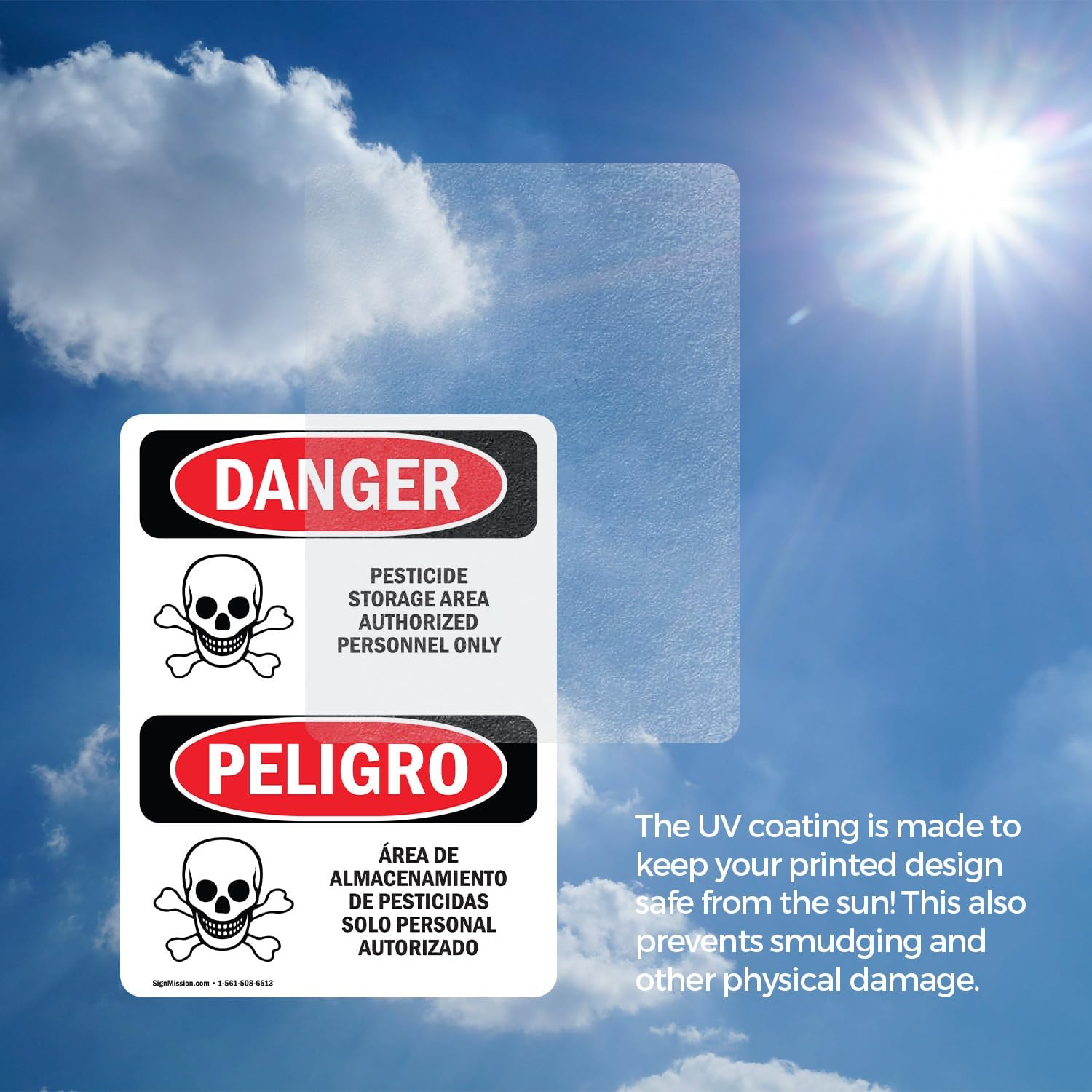 (2 Pack) Pesticide Storage Area Personnel Only OSHA Danger Sign 7 Inch X 10 Inch Vinyl Label Decal Sticker Weather