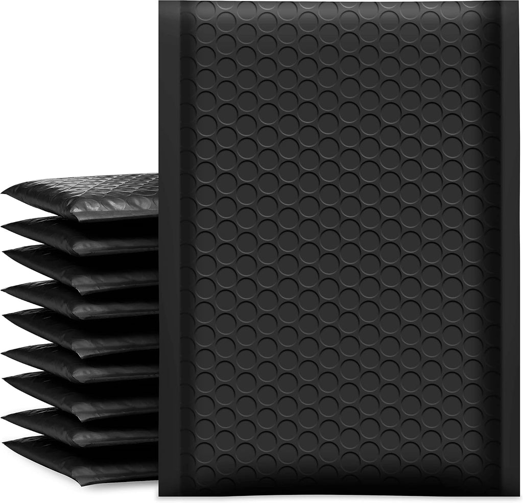 Bubble Mailers 6x10" Black Usable Size 6x9" Padded Envelopes 25 Pack
