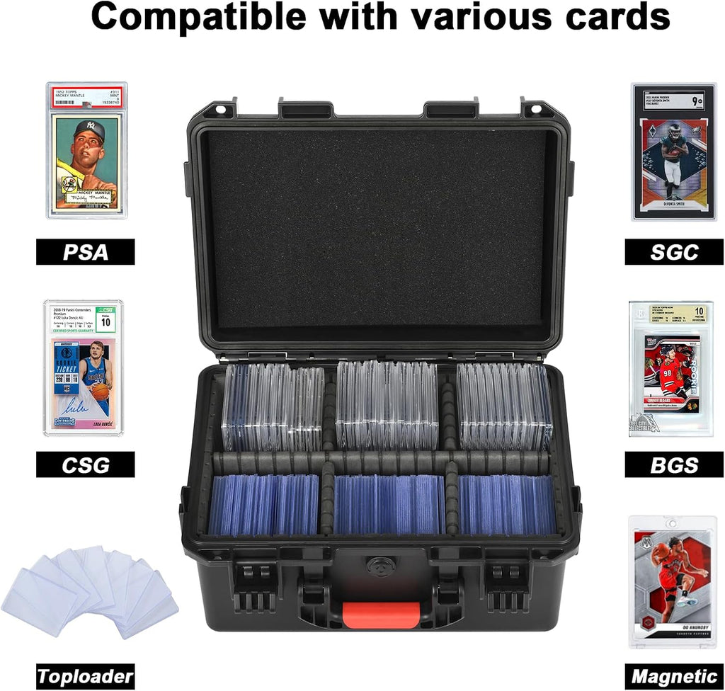 Graded Card Case Storage Box - Fits PSA BGS SGC Toploaders Magnetic Holders | Trading Card Storage Organizer, Hard