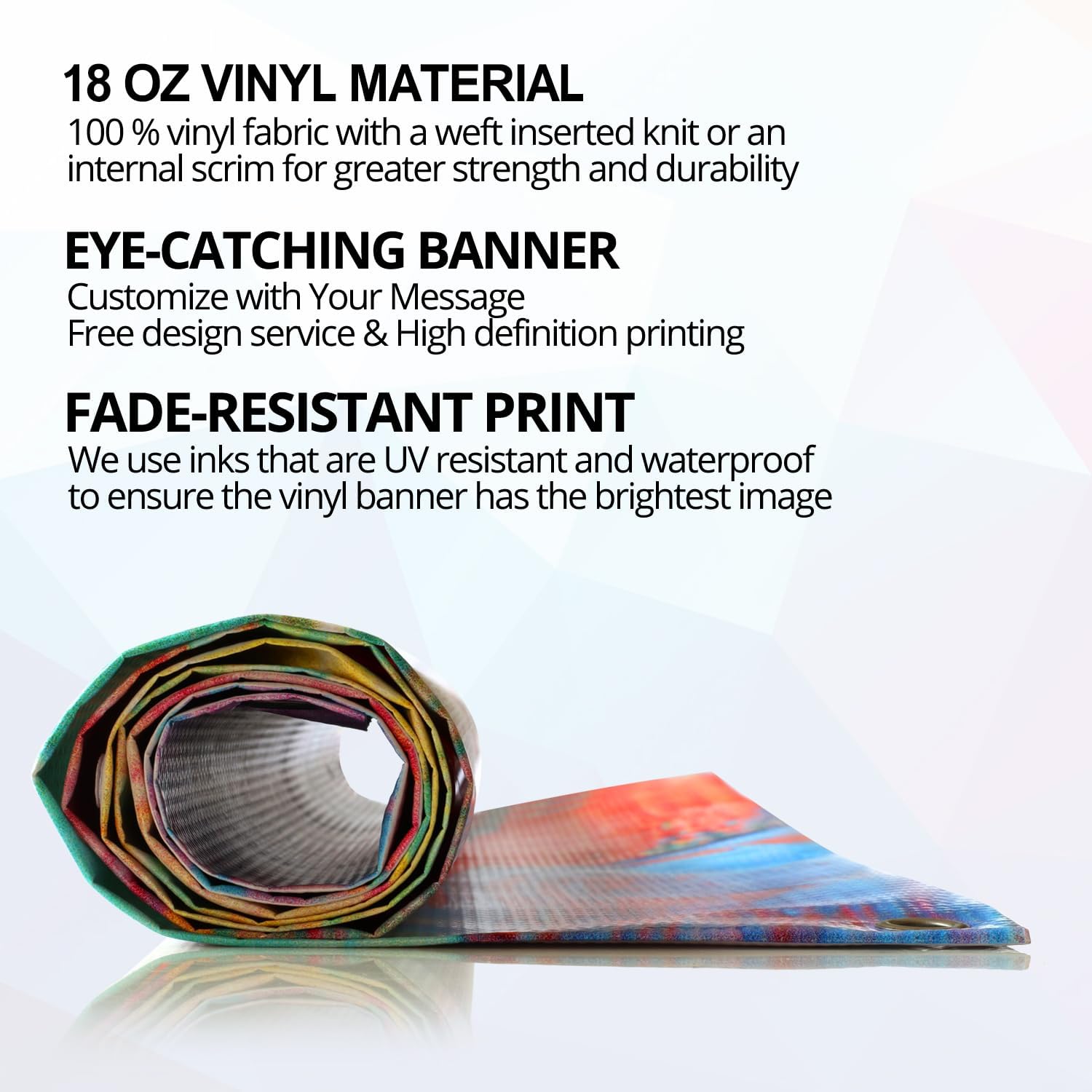 Custom Vinyl Banner - 18oz Heavy Duty Vinyl Sign - Metal Grommets & Hemmed Sides - for Celebrating, Advertising