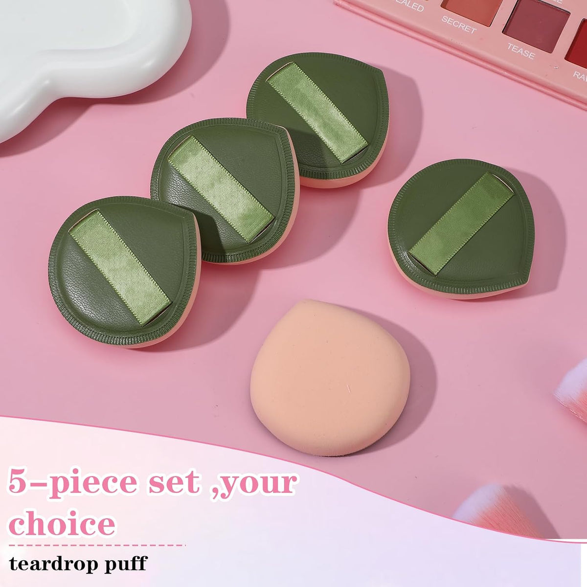 5Pcs Make Up Sponges for Face, Cushion Foundation Puff