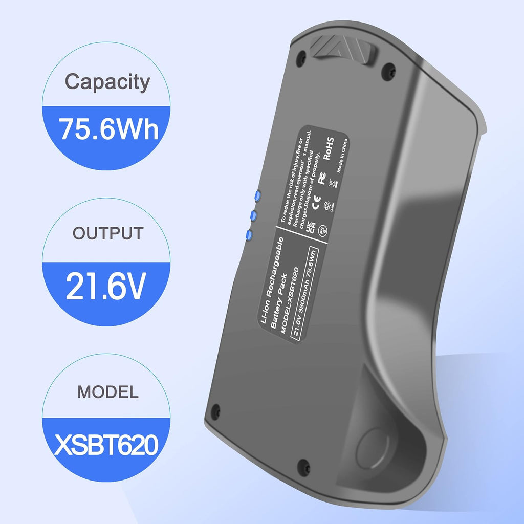 XSBT620 Battery XSBT600 for Shark IZ377H IZ382H IZ362H IZ363HT Powerpro