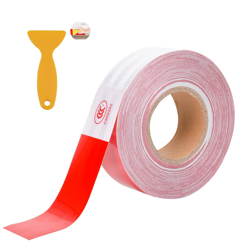 Reflective Tape for Trailers 2" x 150' Red & White Outdoor Waterproof