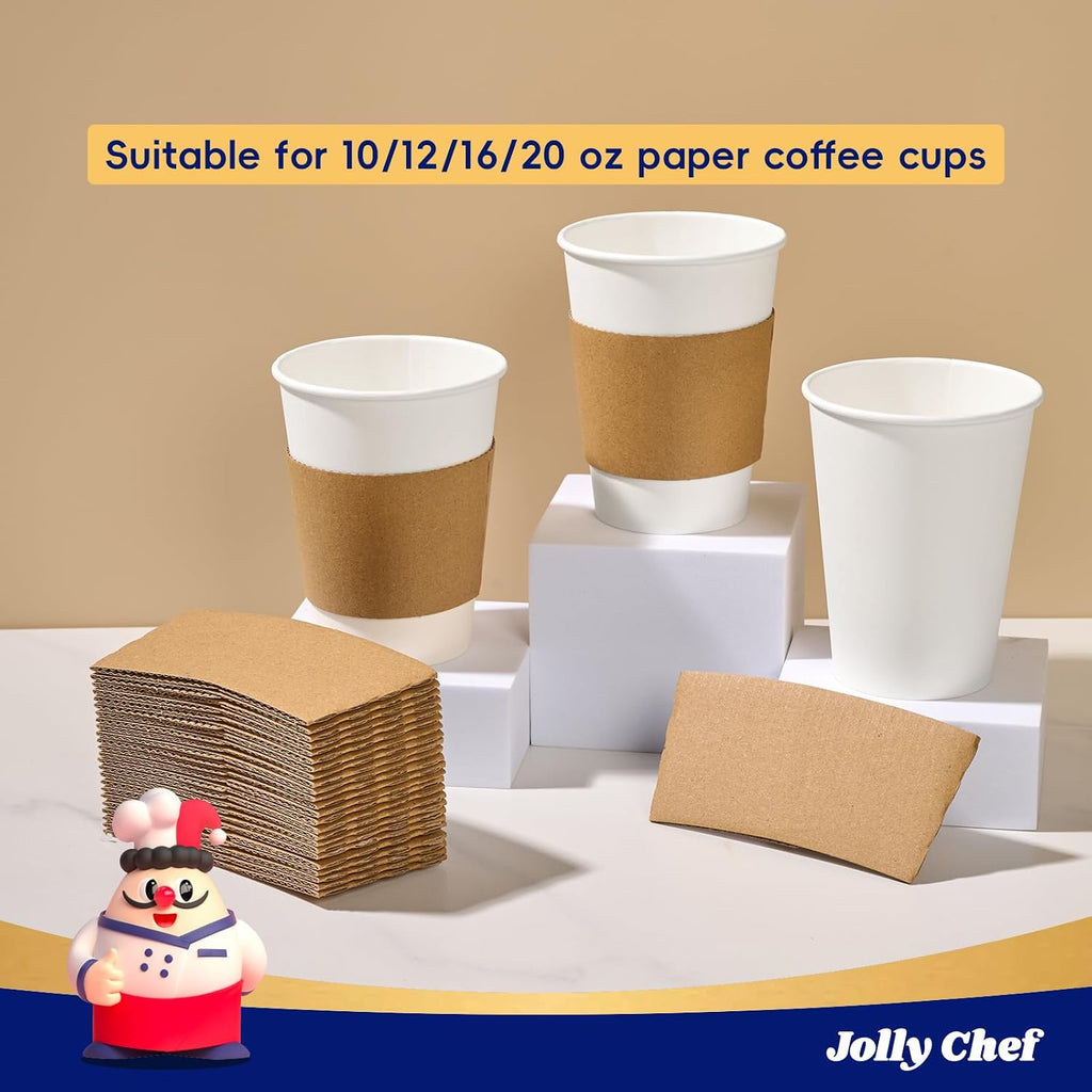 500 Pack Paper Coffee Cups Sleeve Brown