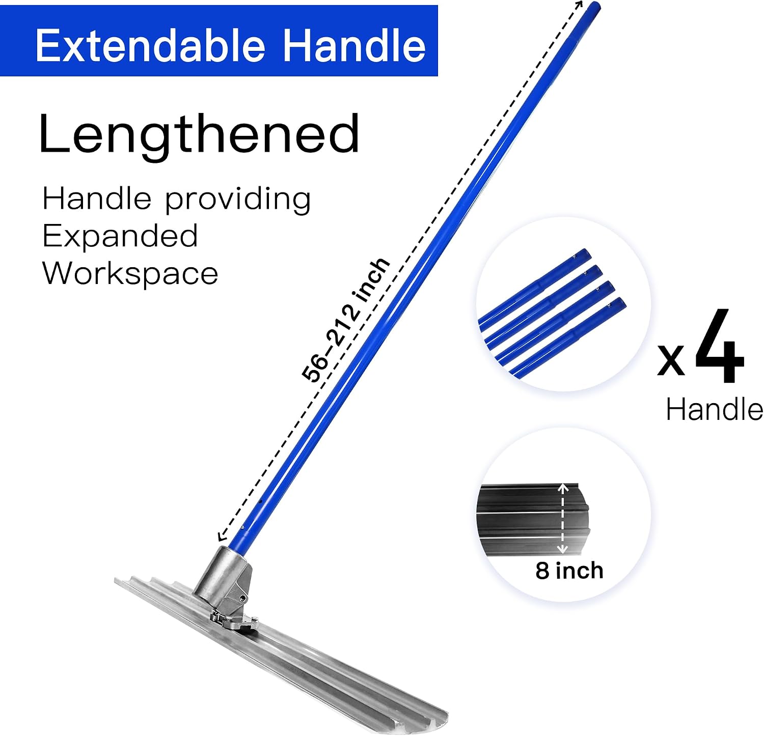 Bull Float Aluminum Magnesium Alloy Concrete Float 48"x8" Round End Board Kit trowel Tool Cement Tools Float Bracket