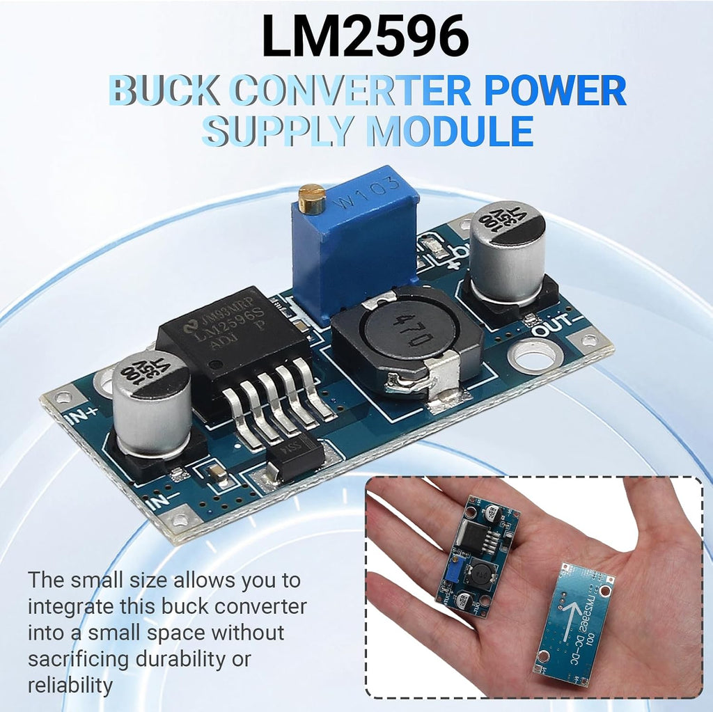 2pcs LM2596 DC-DC Buck Converter, 3.2V-35V to 1.25V-35V Power Module