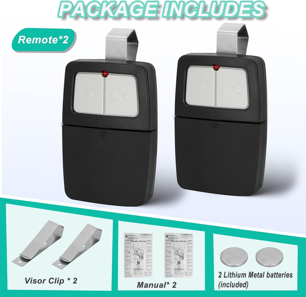 2 for Universal Garage Door Remote, KLIK1U 375LM 375UT Garage Clicker