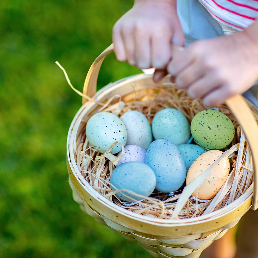 32 Pcs Assorted Faux Foam Speckled Eggs - Decorative Pastel Eggs for DIY Easter Wreath, Centerpiece, Bowl, Basket