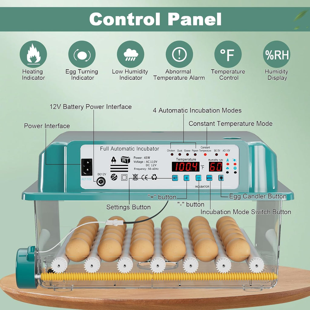 36 Eggs Incubators for Hatching Eggs,Egg Incubator with 4 Automatic Incubate Mode,Chicken Incubator with Automatic