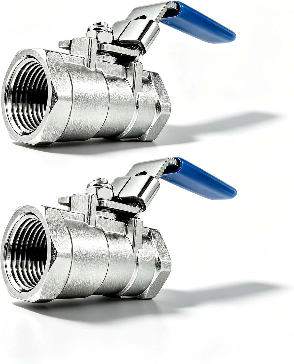1/2'' Stainless Steel 304 Ball Valves, 2Pcs, NPT Female