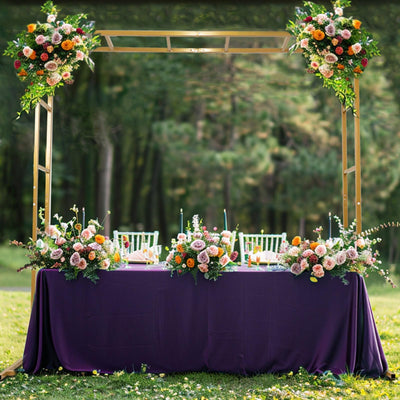 Efavormart 6x6ft Gold Square Wedding Arch, Heavy Duty Double-Frame Metal Backdrop Stand, Rust-Proof Freestanding
