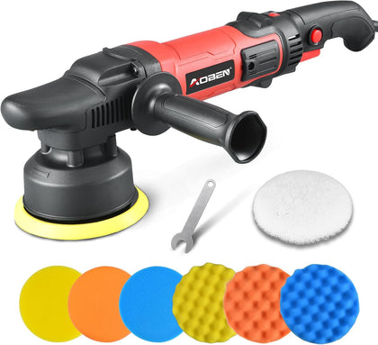 5 Inch Dual Action Polisher – 16mm Long Orbit Random Orbital Buffer with 6 Variable Speeds (1000-5500 RPM)
