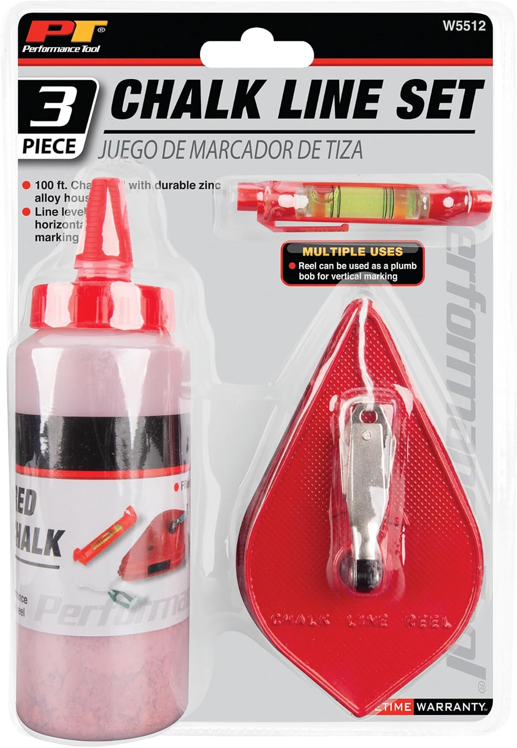 W5512 3-Piece Chalk Line Reel Set