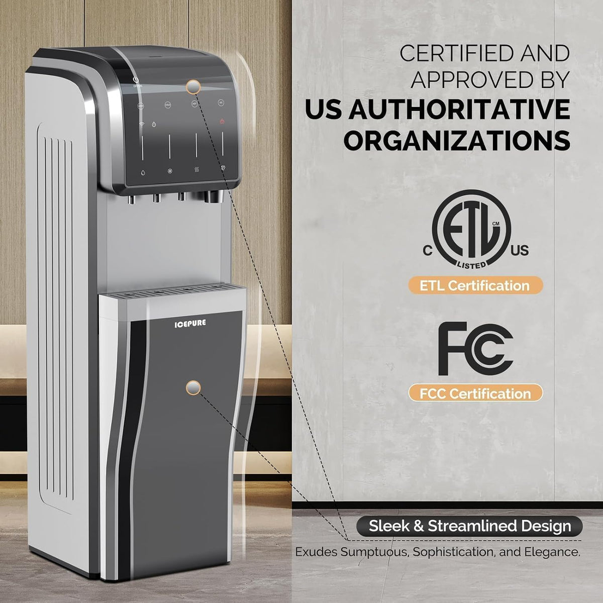 5 in 1 Water Dispenser with Ice Maker for 5 Gallon Bottle