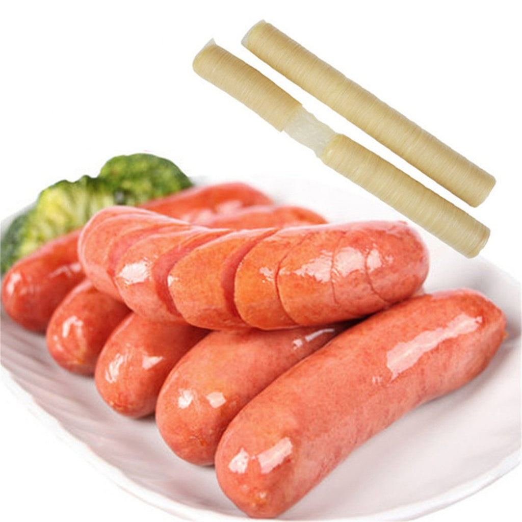 Edible Collagen Casings Dry Pig Sausage Casing Tube for Sausage Maker Machine,14m28mm