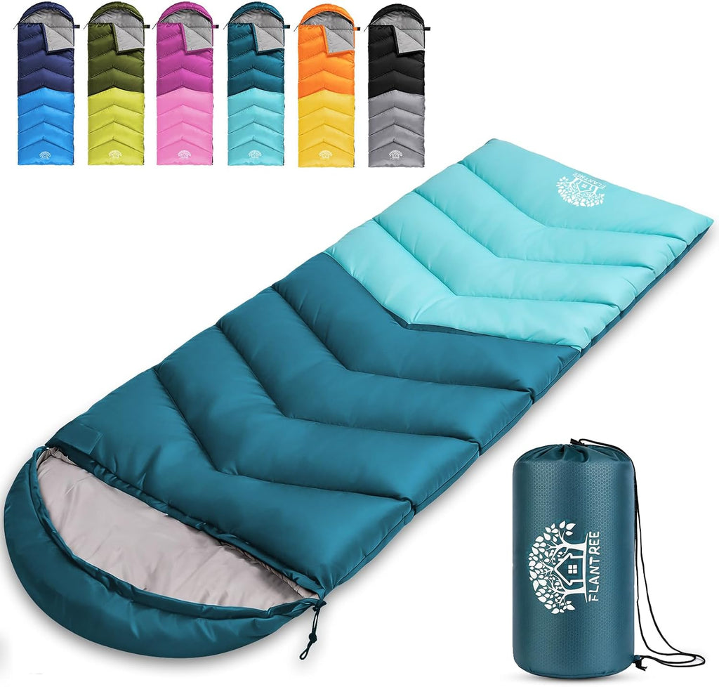 Sleeping Bags for Adults & Kids for Camping Hiking Trips Warm Cool Weather, Lightweight and Waterproof with