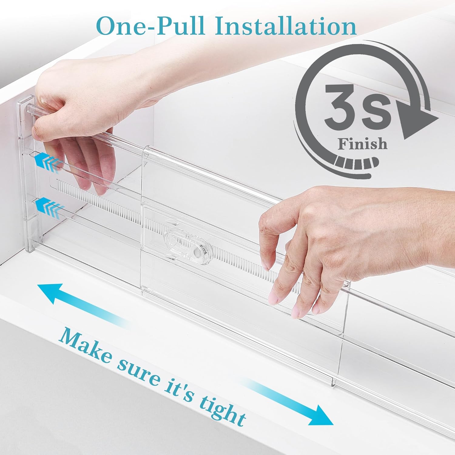 8 Pack 6" Tall Upgrade Drawer Dividers for Big and Deep Drawer, 12.8"-22.3" Adjustable Expandable Dresser Drawer