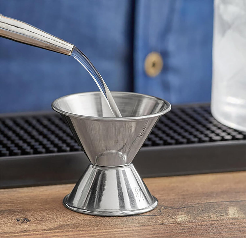 Stainless Steel Double Jiggers 1/2 & 1 oz Bar Jiggers Set of 6 for Cocktail Liquor Measuring