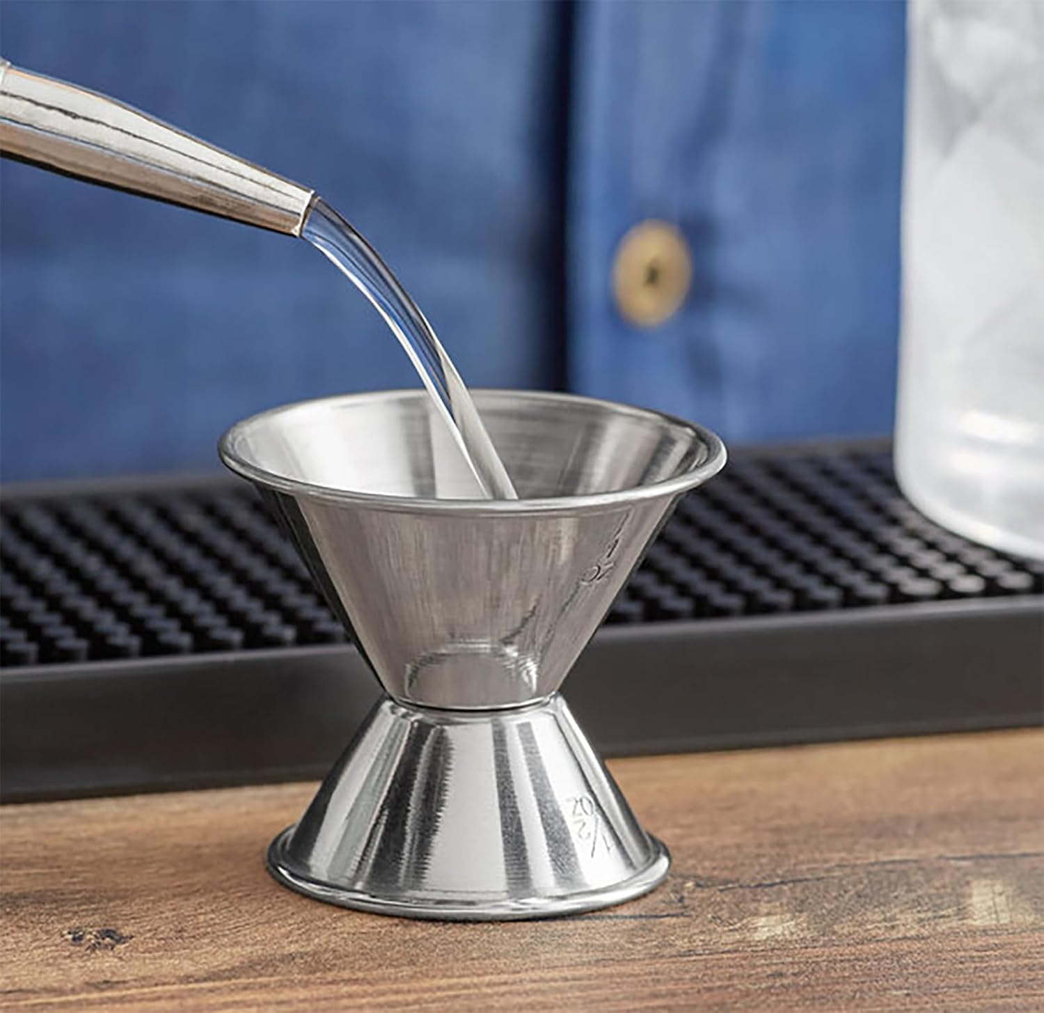 Stainless Steel Double Jiggers 1/2 & 1 oz Bar Jiggers Set of 6 for Cocktail Liquor Measuring