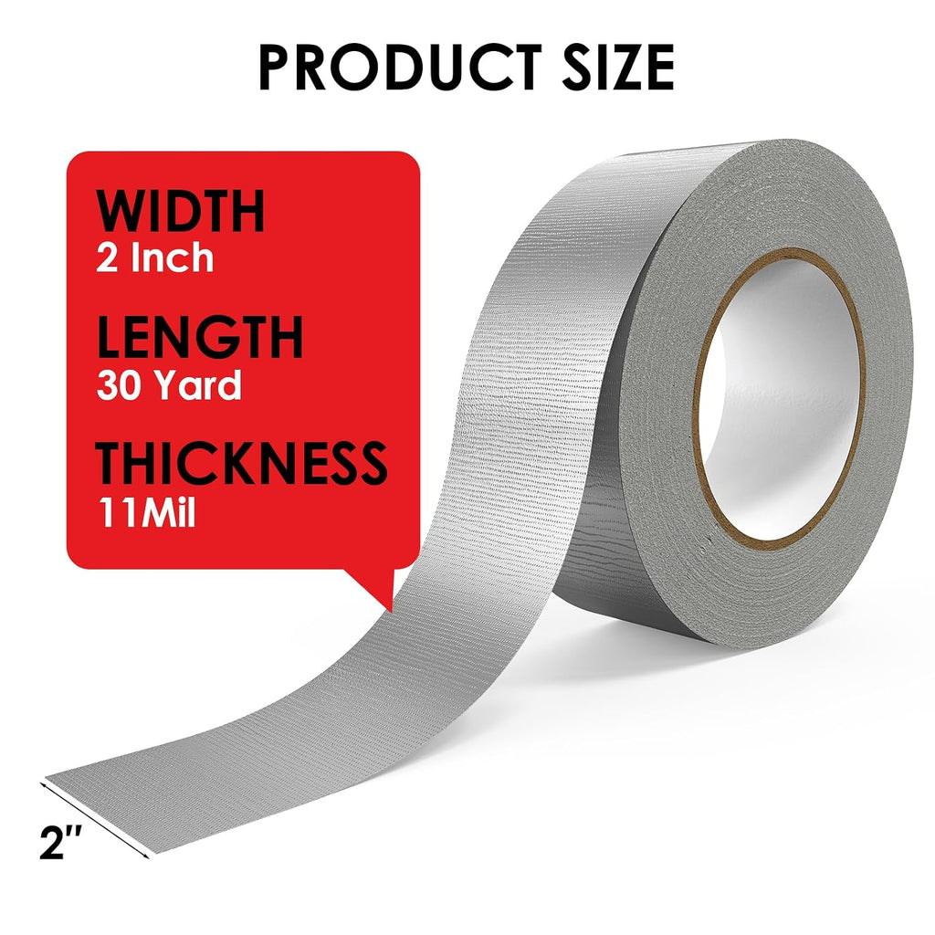 Duct Tape Heavy Duty Waterproof - 2 Inch x 30 Yard, Gray