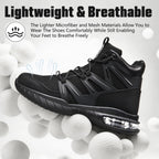 Steel Toe Boots for Men, Cushioned Safety Work Shoes
