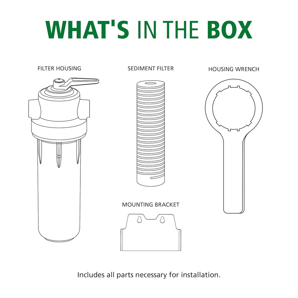 Whole House Sediment Filter | Valve-in-Head | AO-WH-PREV | NSF Certified | Protects Appliances, Reduces Sediment |