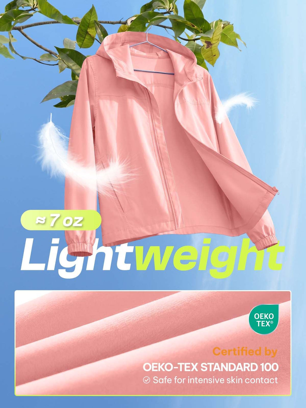 Kids Waterproof Rain Jacket Lightweight Raincoat(Pink,10-12years)