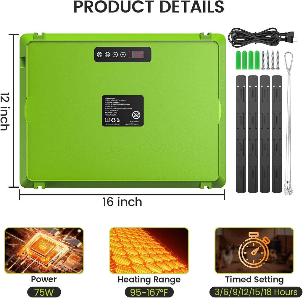 Smart Chick Brooder Heating Plate Adjustable Chicken Coop Heater