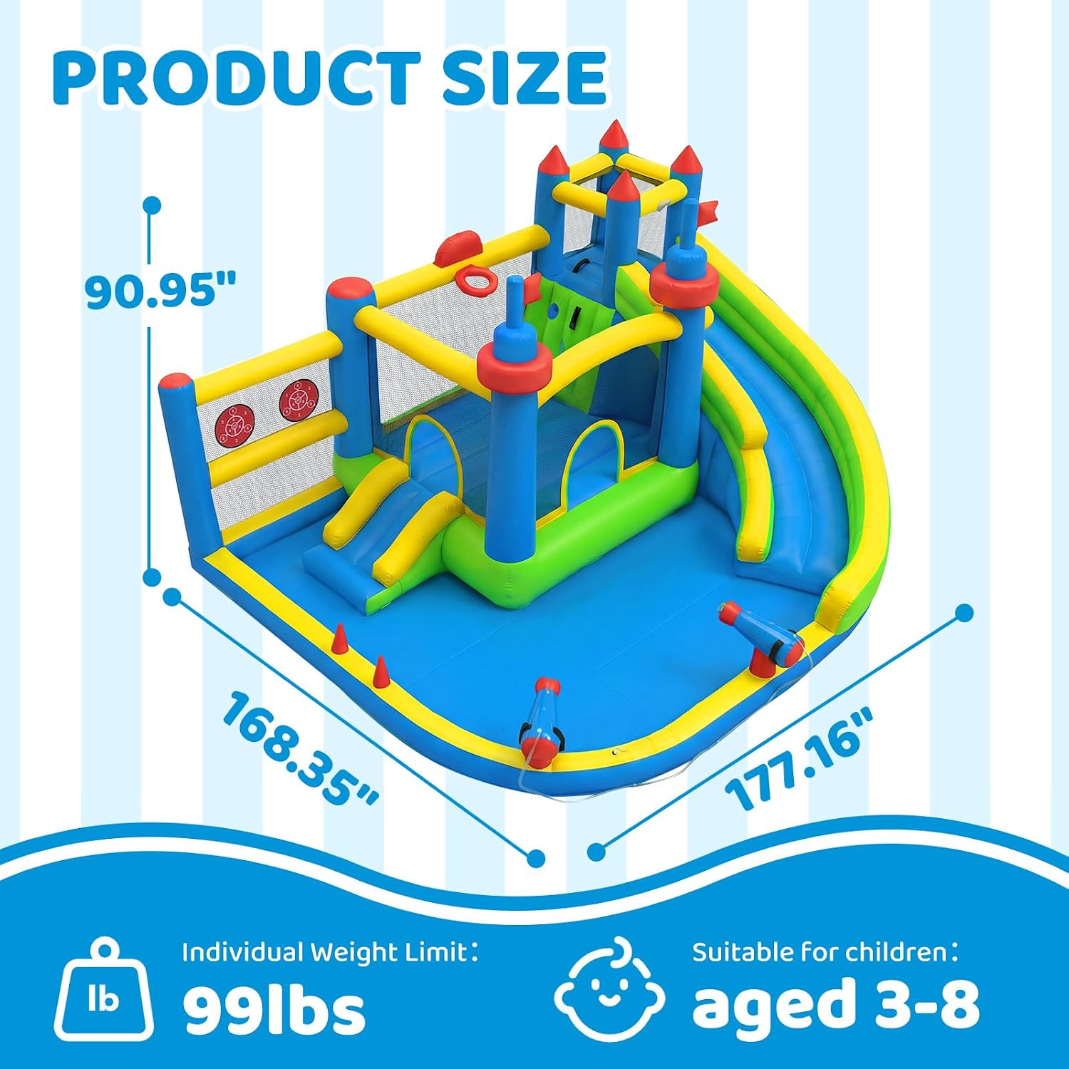 Inflatable Water Slide for Kids Backyard with 450W Blower | Jumping Castle with Water Slide, Inflatable Water Park