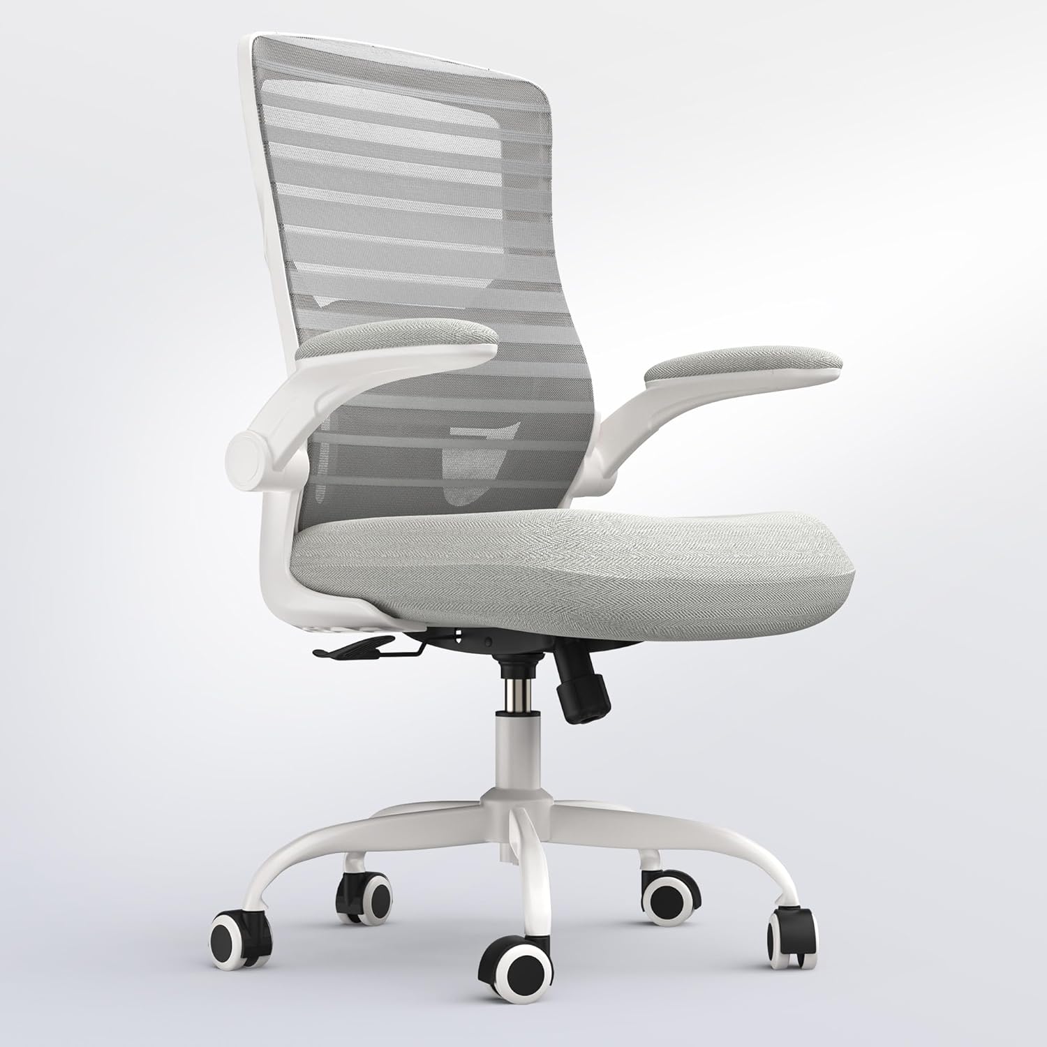 Office Chair for Long Hours & Back Pain Relief – 4" Molded Foam Cushion, Padded Lumbar Support, and Padded Flip-up
