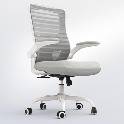 Office Chair for Long Hours & Back Pain Relief – 4" Molded Foam Cushion, Padded Lumbar Support, and Padded Flip-up