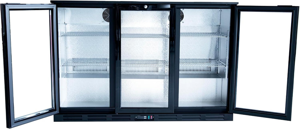 Hakka 53 Inch Back Bar Cooler - 3 Glass Doors Beverage Refrigerator