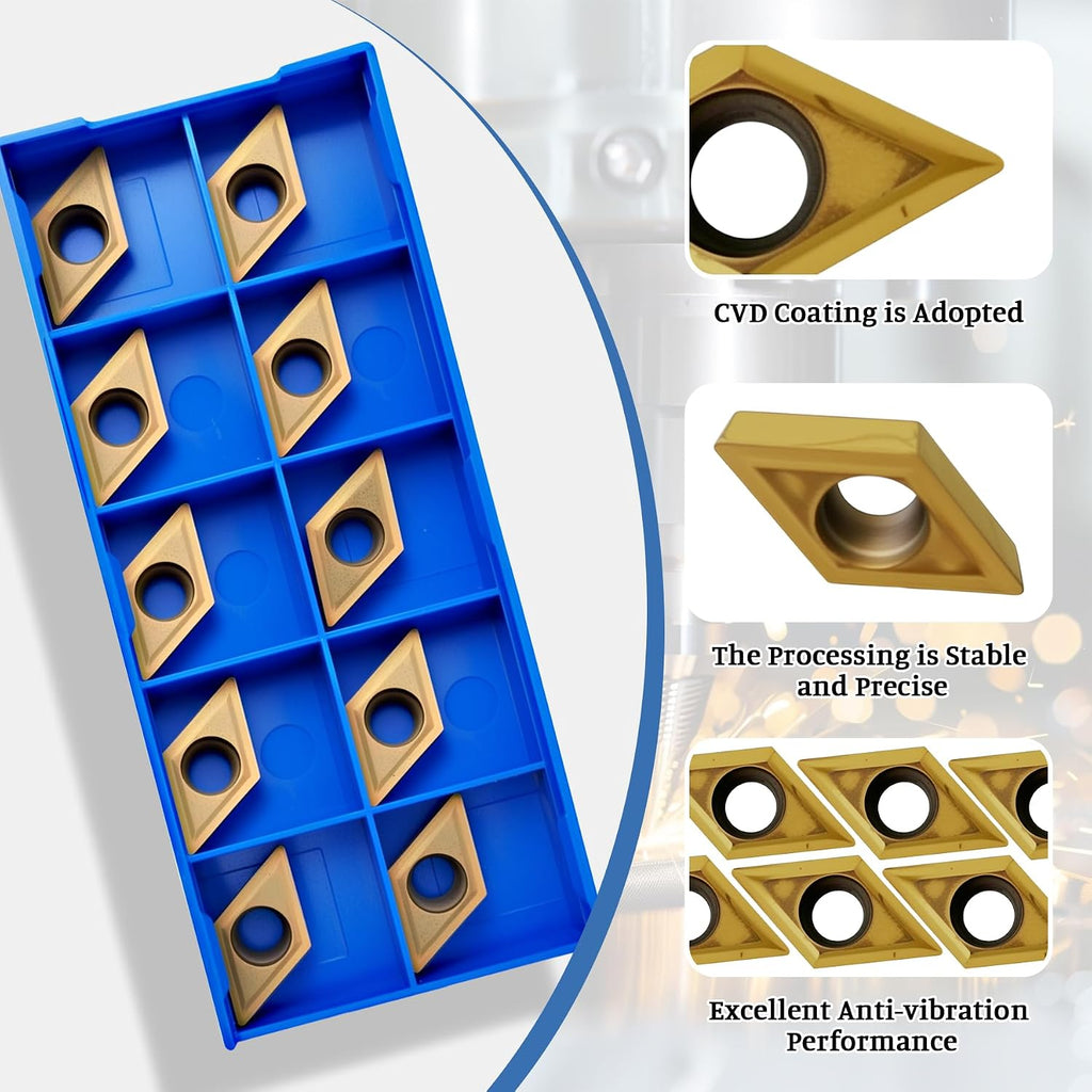 10Pcs DCMT11T304 DCMT32.51 Carbide Turning Inserts