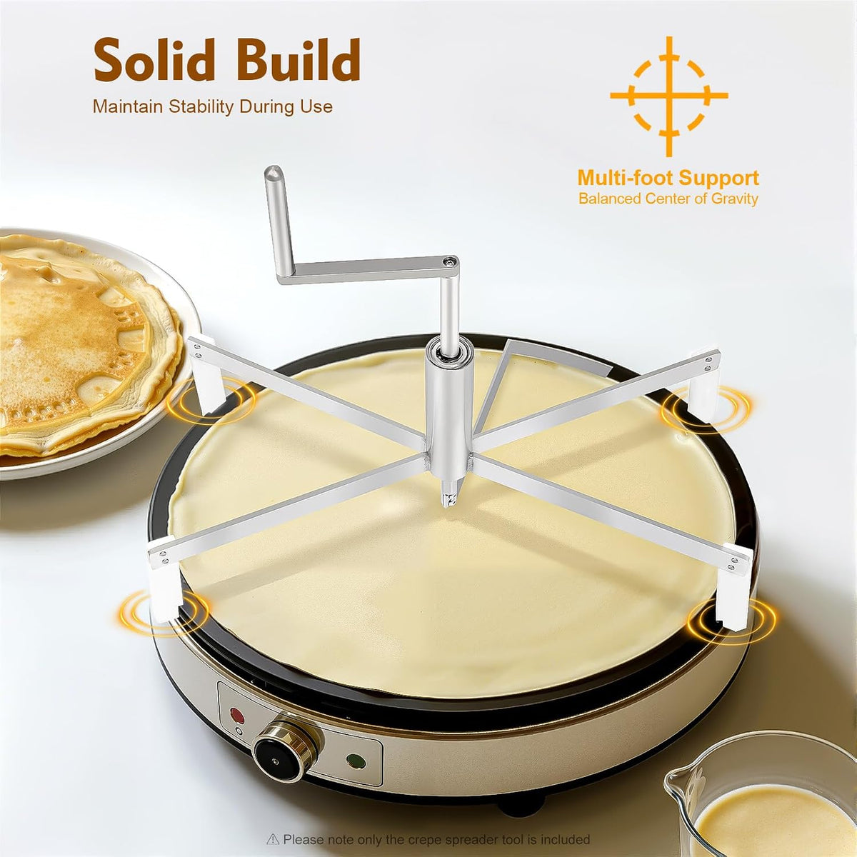 Commercial Stainless Steel Batter, Spreader Crepe Maker