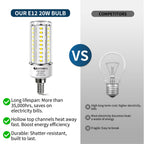 20W E12 Base LED Corn Light Bulb 6pack Corn Bulb 5000K Daylight Bulb