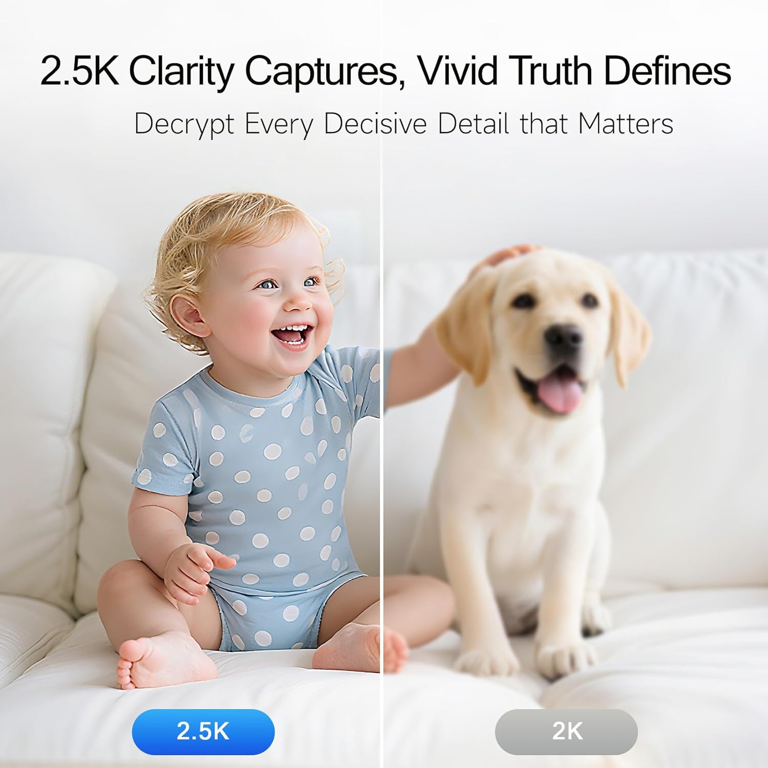 2.5K Pet Camera Indoor with Phone App, Dog/Cat Camera | 4MP Indoor Camera for Home Security, Baby Monitor with Free