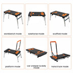 7 in 1 Folding Workbench, Portable Work Table with 4 Wheels, 700 lb
