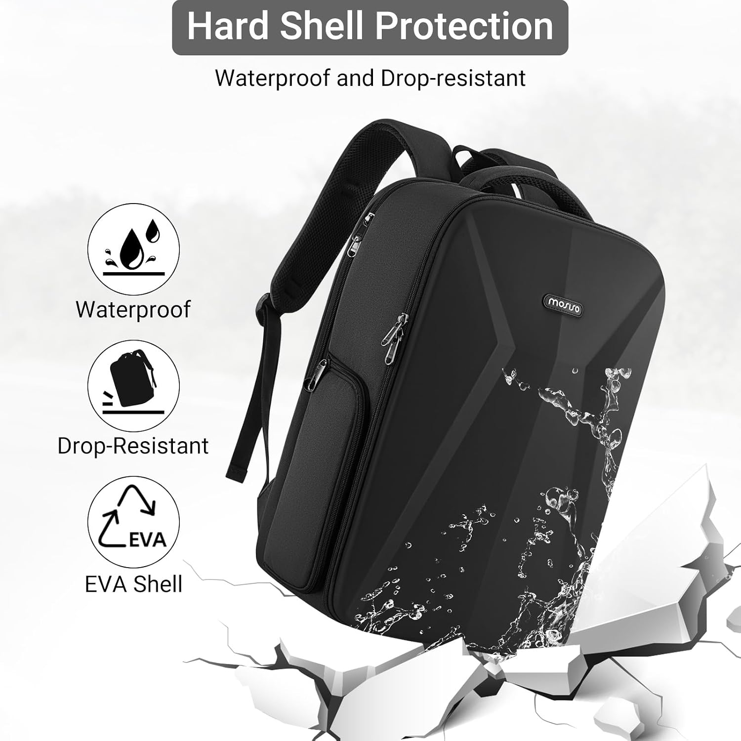 Camera Backpack,Photography Camera Bag with Lens Pouch,Black | DSLR/SLR/Mirrorless Waterproof Hardshell Case, Tripod
