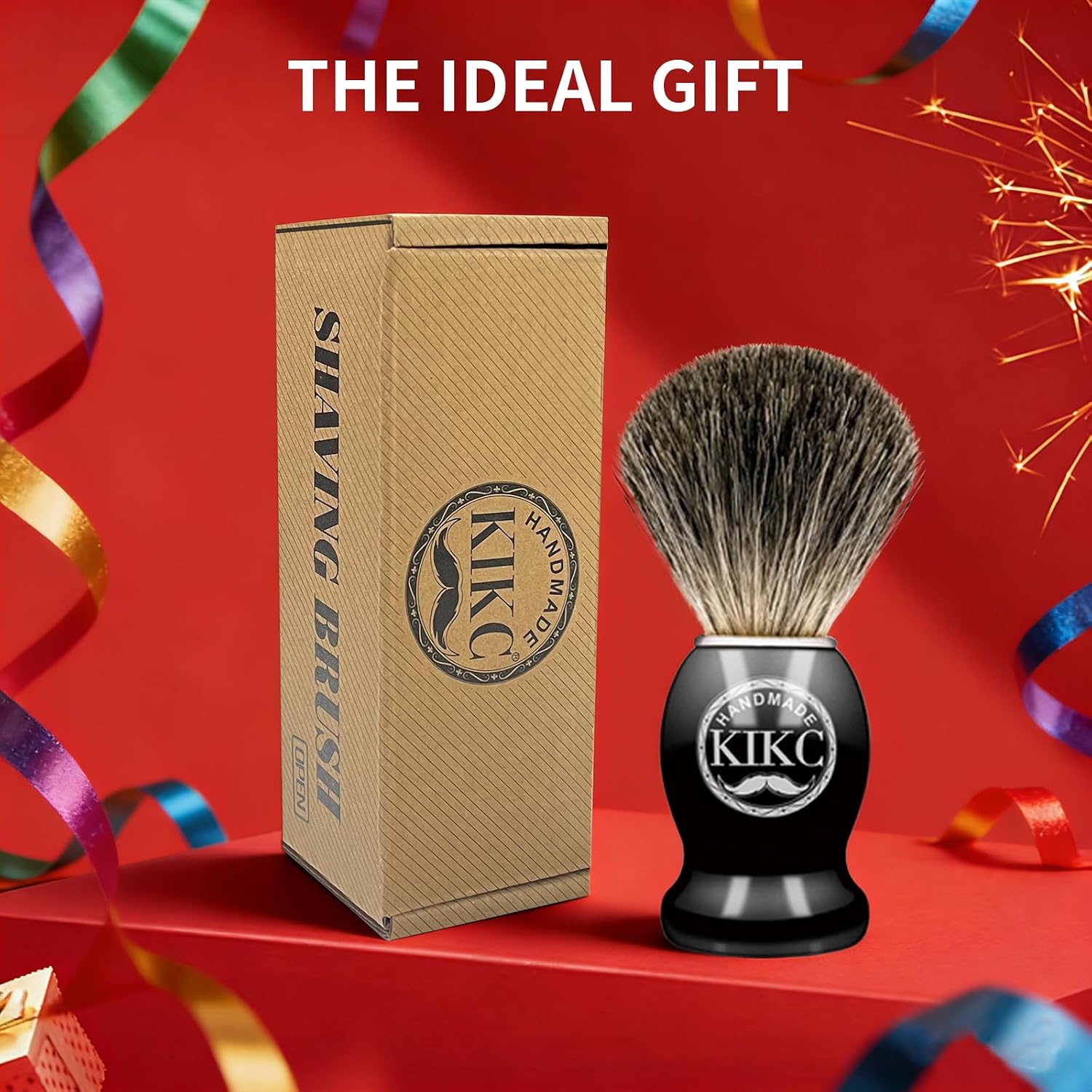 Hand Crafted Pure Badger Shaving Brush for Wet Shave, Soft Bristle, Wood Handle Black Color, Best Gift for Bearded Man