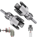 Internal & External Pipe Threading Tool(1/2'' 3/4'' Dies), 2025 New Function Pipe Thread Cutting Tool, Electric Drill Compatible PVC & Plastic Pipe Threader Kit for Home Repair (1/2"+ 3/4")