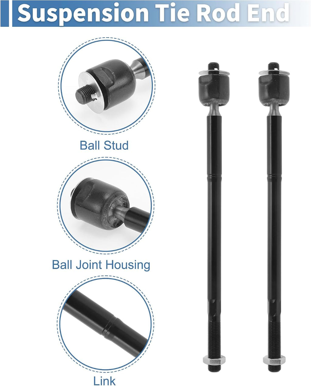 X AUTOHAUX Front Inner Tie Rod Ends Kit EV801193 for Toyota Matrix 09-14