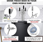 Adjustable Triple-Tap Kegerator Tower Beer Tap Tower