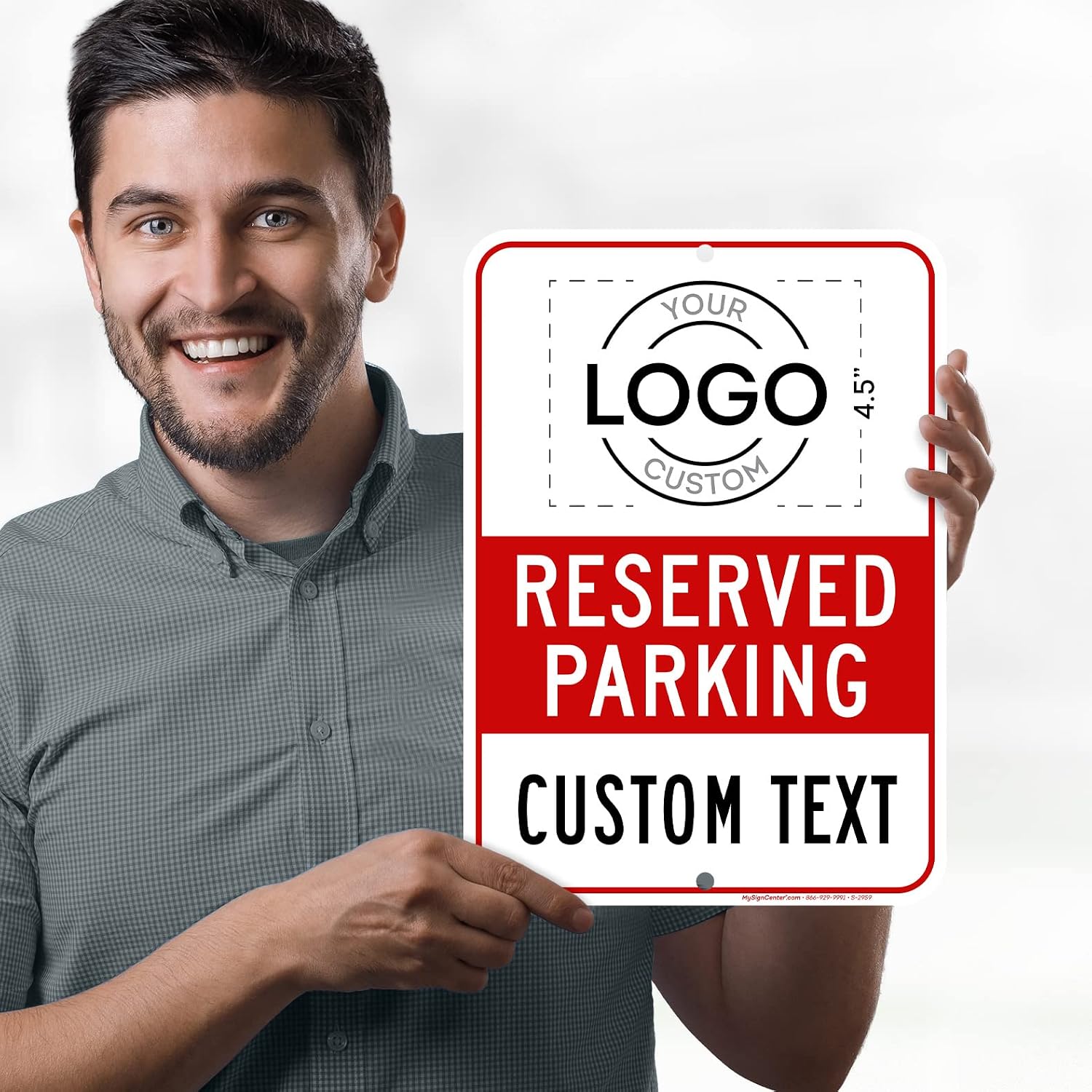 Custom No Parking Sign, Custom Reserved Parking Signs for Business, 10x14 Inches, Rust Free .040 Aluminum, Fade