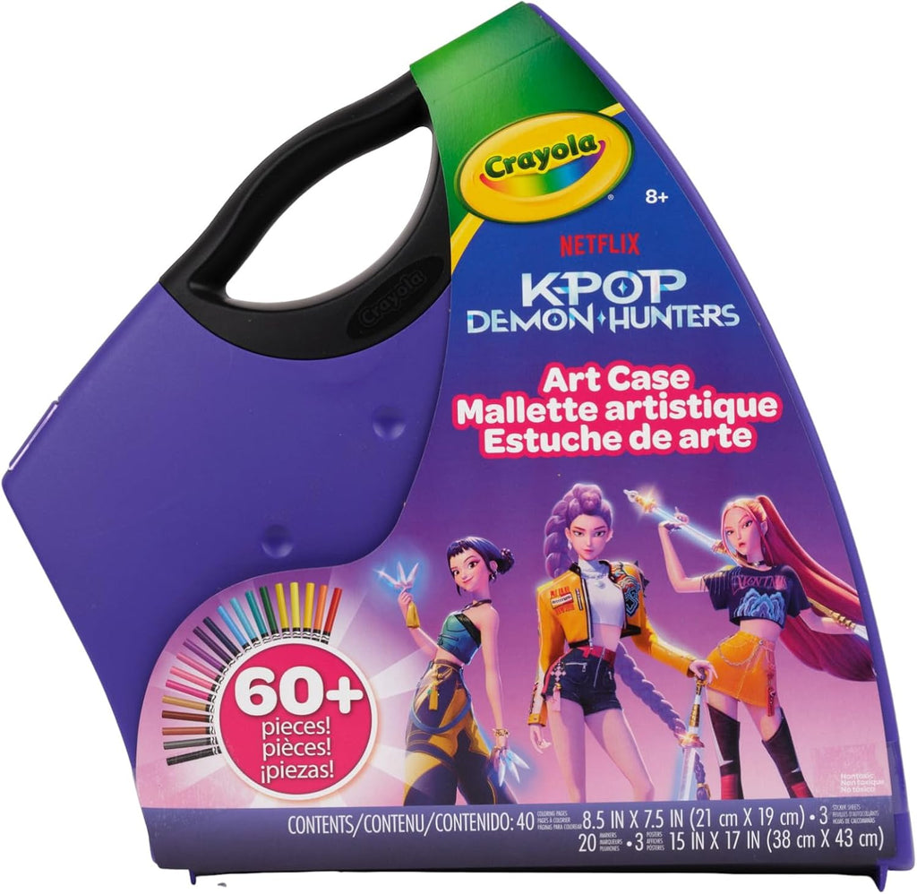 Kpop Demon Hunters Art Case (40+pcs), Coloring & Sticker Craft Kit | Arts & Crafts Kit, Holiday, Birthday Gift for