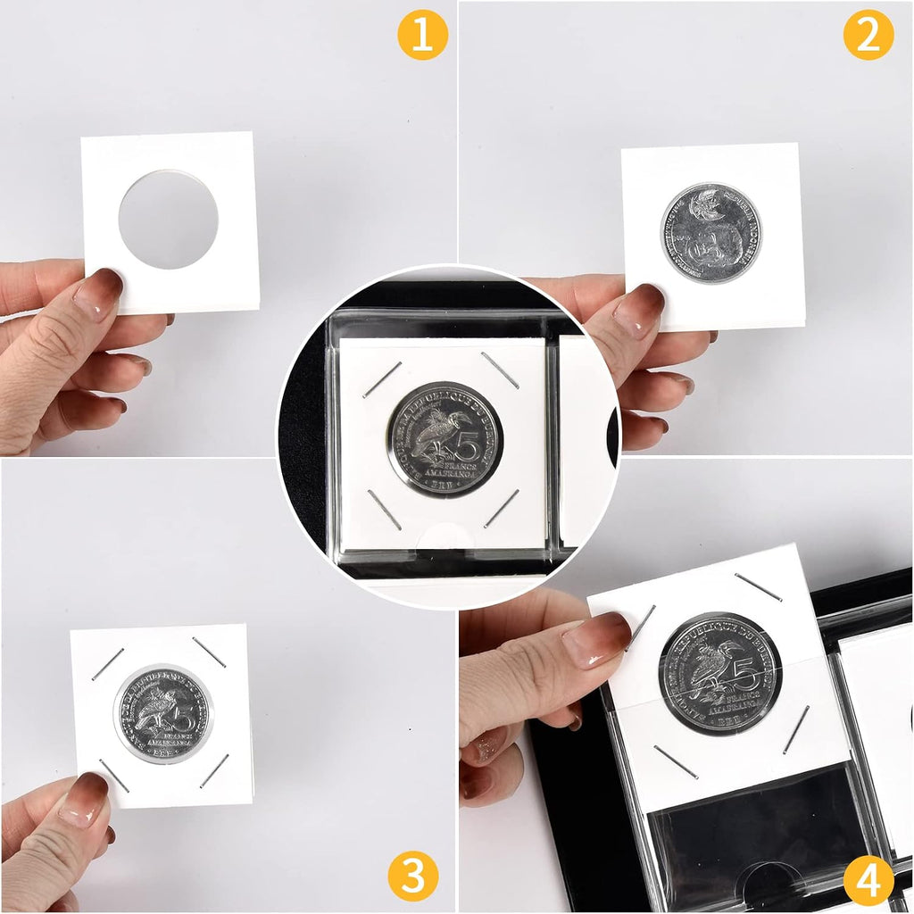 120 Pockets Coin Flip Holder Albums, 2x2 inches Coin Storage Books for Coin Cardboard Collection Holders, Collection