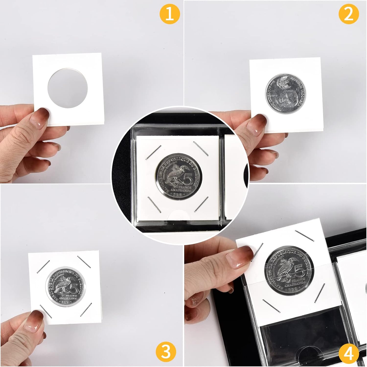 120 Pockets Coin Flip Holder Albums, 2x2 inches Coin Storage Books for Coin Cardboard Collection Holders, Collection