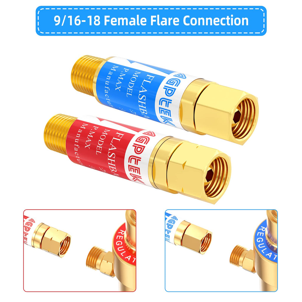 Oxygen Acetylene Flashback Arrestors Set Regulator End
