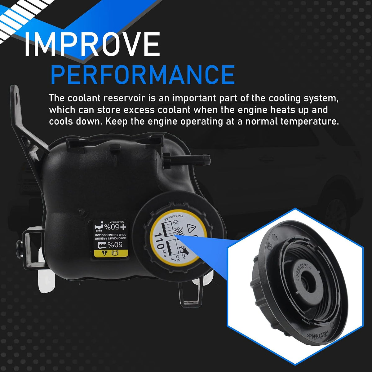 Engine Coolant Reservoir Tank Compatible with 2008-2018 Ford