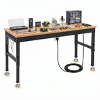 48" Adjustable Workbench with Power Outlet, 2000 LBS Work Bench, 48" x 24"