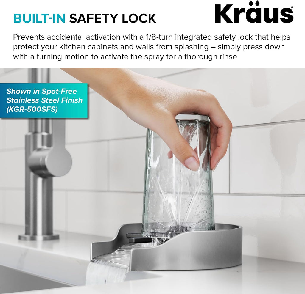 Bolden Commercial Style 2-Function Single Handle Pull Down Kitchen Faucet in Matte Black, KPF-1610MB + KRAUS